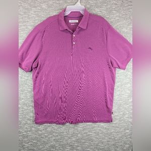 Tommy Bahama Island Zone Mens Polo Shirt Size XL Purple Modal Polyester Blend